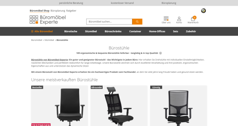 Screenshot Vorschau Bueromoebel-Experte.de Webshop